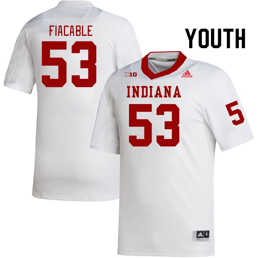 Youth #53 Vincent Fiacable Indiana Hoosiers College Football Jerseys Stitched Sale-White